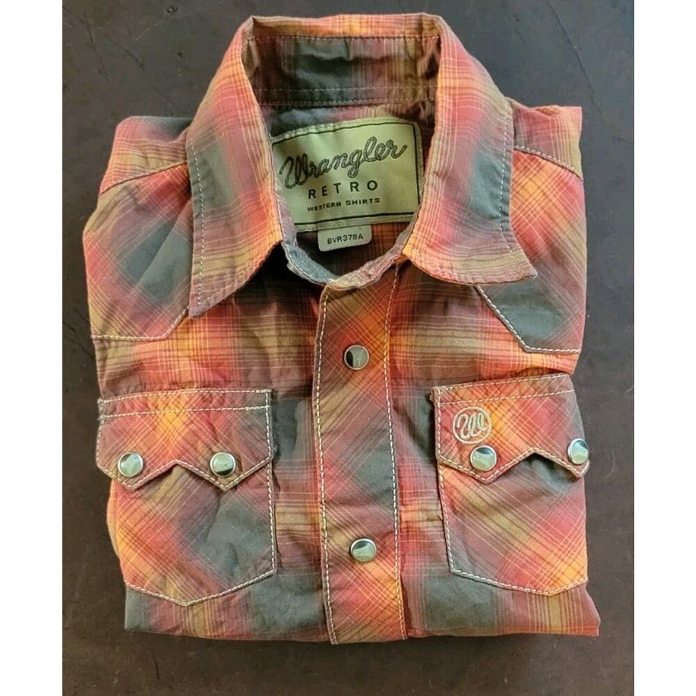 Wranglers Girls Sz. XS Western Long Sleeve Two Flap Pockets Snap Button Shirt